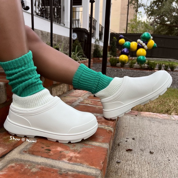 Ivory Slip-On Sock Sandal - Picture 1 of 4